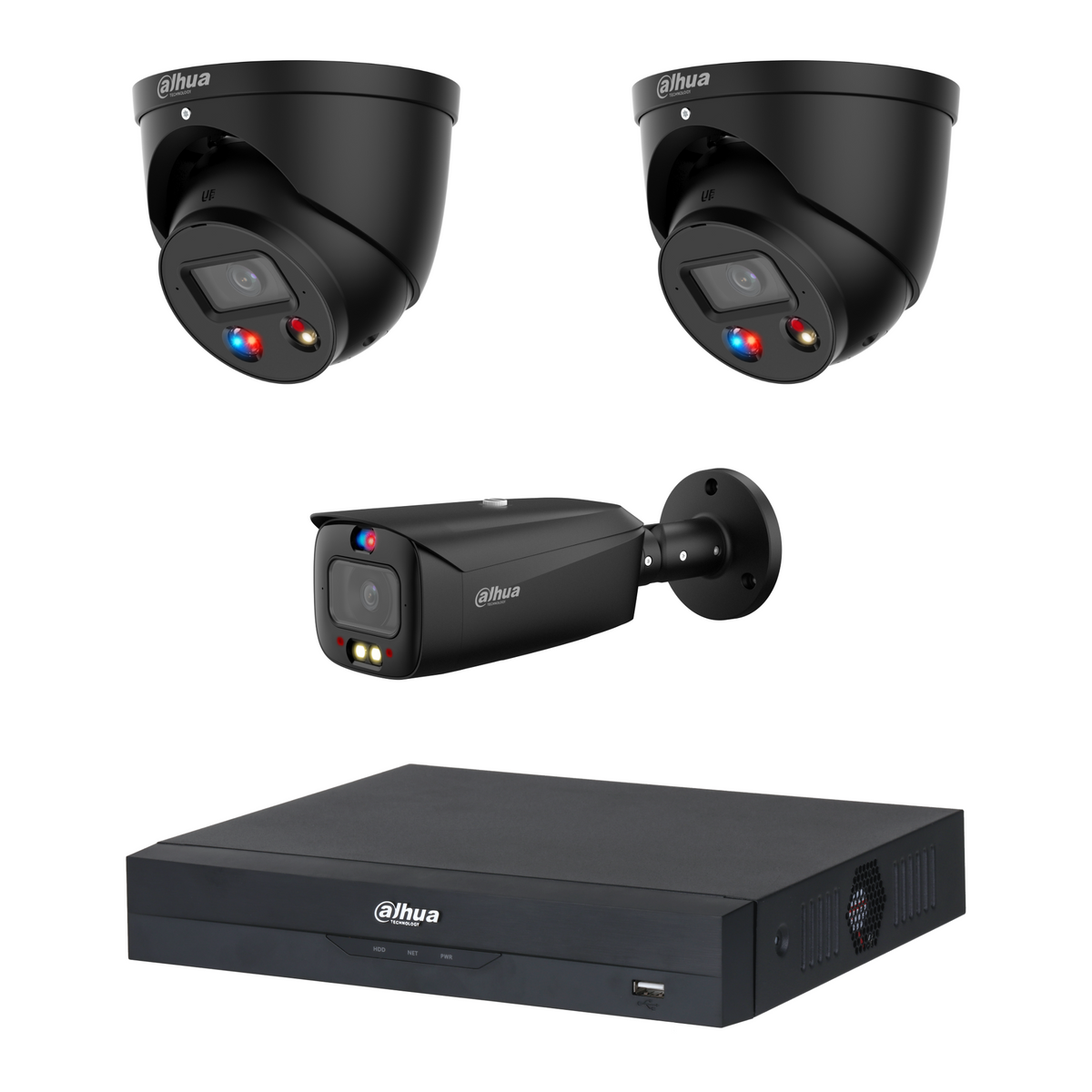 Dahua 3-Camera 8MP CCTV Kit: 2x HDW3849H-S2 + 1x HFW3849T1-S2, 4CH NVR, No HDD