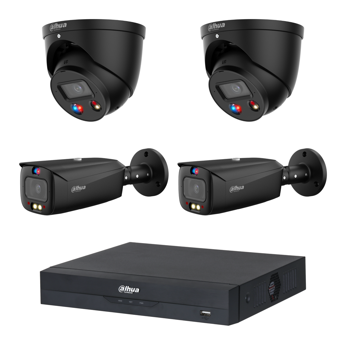 Dahua 4-Camera 8MP CCTV Kit: 2 x DH-IPC-HDW3849H-AS-PV-ANZ-S2 + 2 x DH-IPC-HFW3849T1-AS-PV-ANZ-S2, 4CH PoE NVR