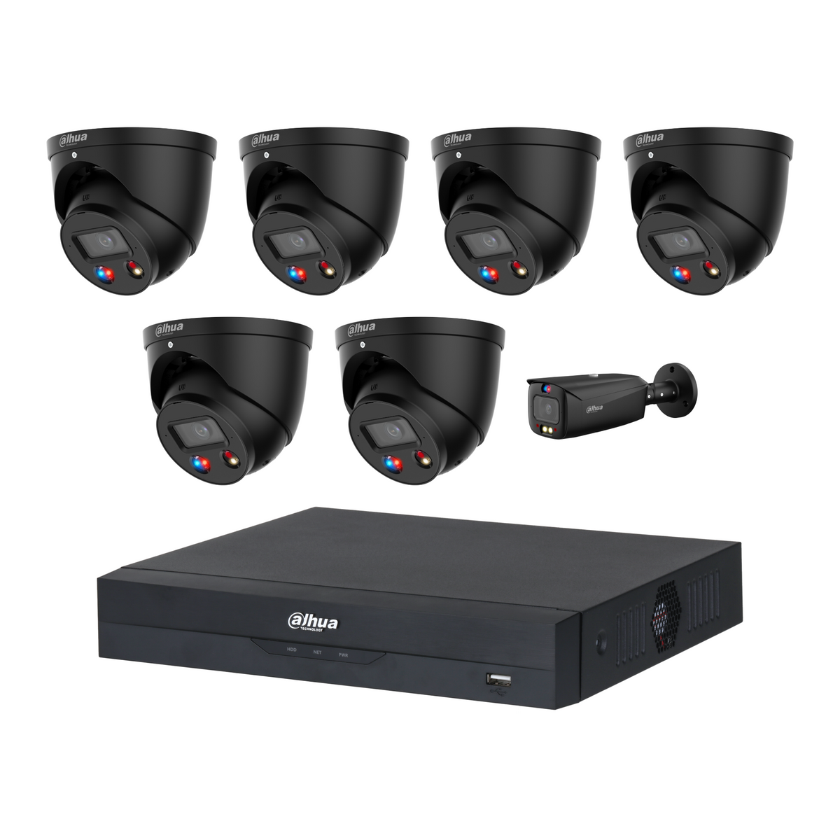 Dahua 7-Camera 8MP CCTV Kit: 6x HDW3849H-S2 + 1x HFW3849T1-S2, 8CH NVR, No HDD