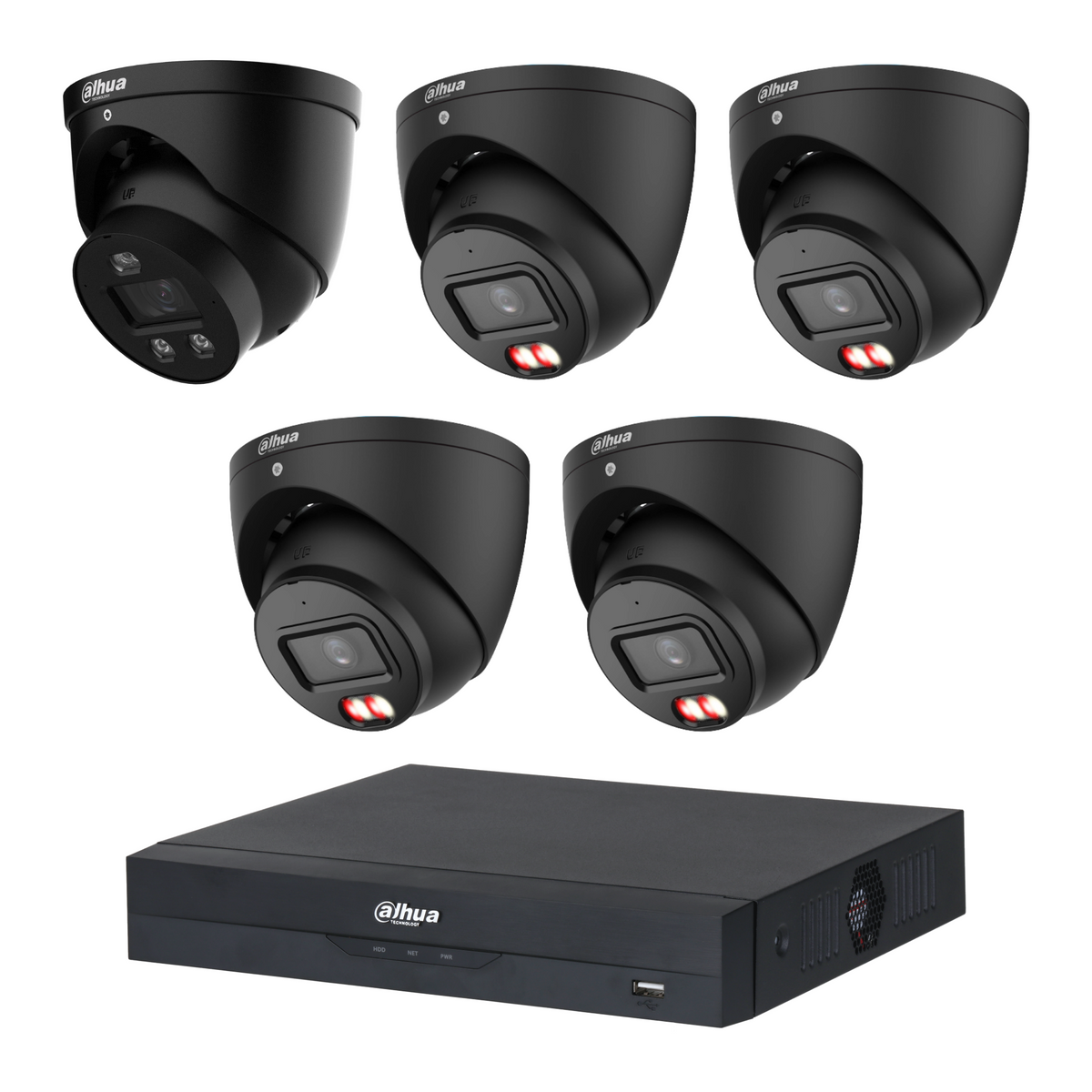 Dahua 5-Camera 8MP CCTV Kit: 1 x DH-IPC-HDW3849H-AS-PV-PRO-ANZ + 4 x DH-IPC-HDW3867EM-S-IL-ANZ, 8CH PoE NVR