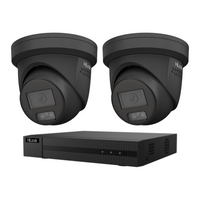 HiLook kit with 2 black IPC-T269H-MU/SL cameras and NVR, no hard drive