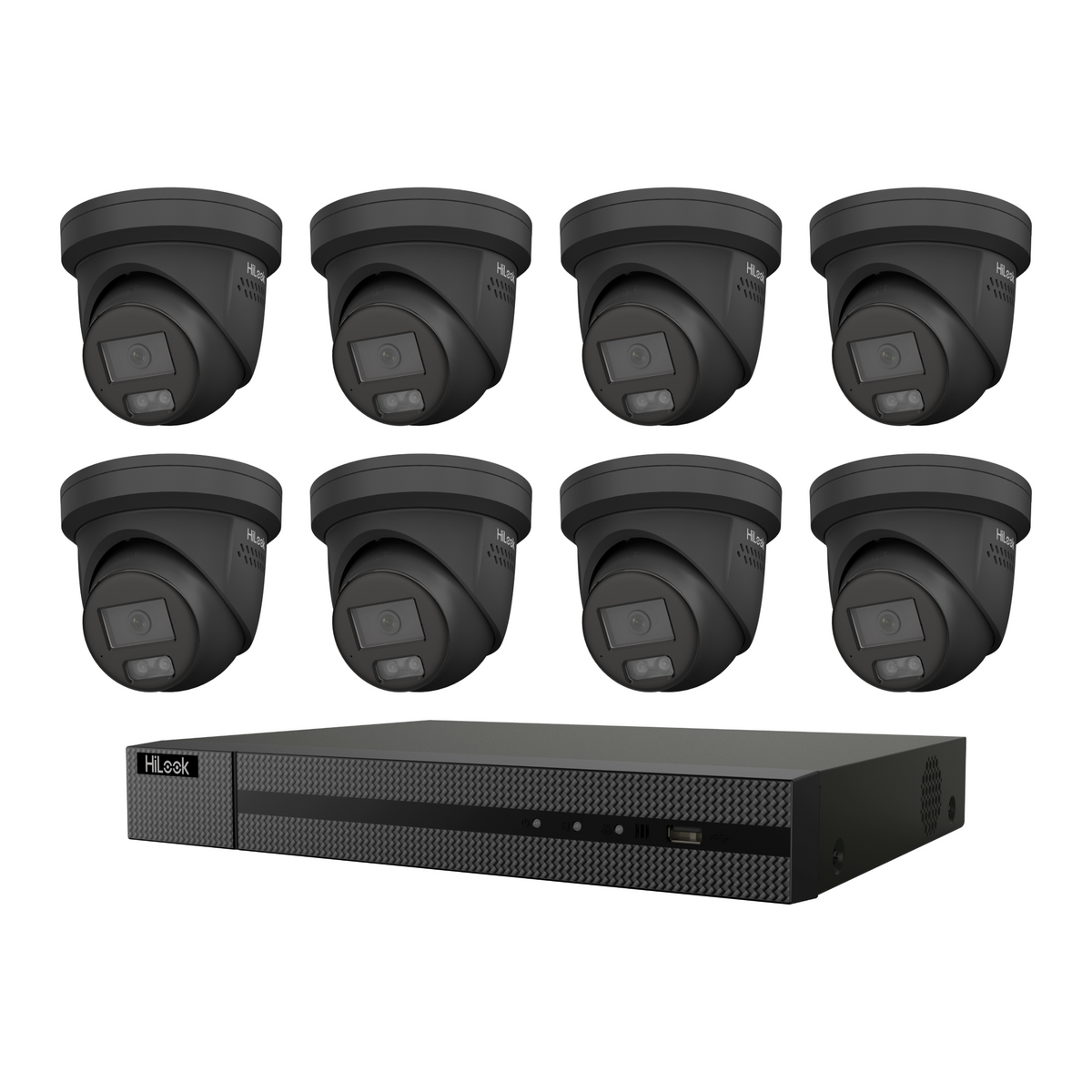 HiLook by Hikvision 6MP AcuSense 8CH CCTV Kit with 8 Colour Deterrence Cameras IPC-T269H-MU/SL