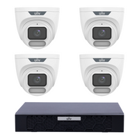 Uniview 4 x 6MP IPC3626LE-ADF28K-WP ColorHunter Turret CCTV Kit + NVR501-04B-P4-IQ 4CH PoE NVR, No HDD - SMarket