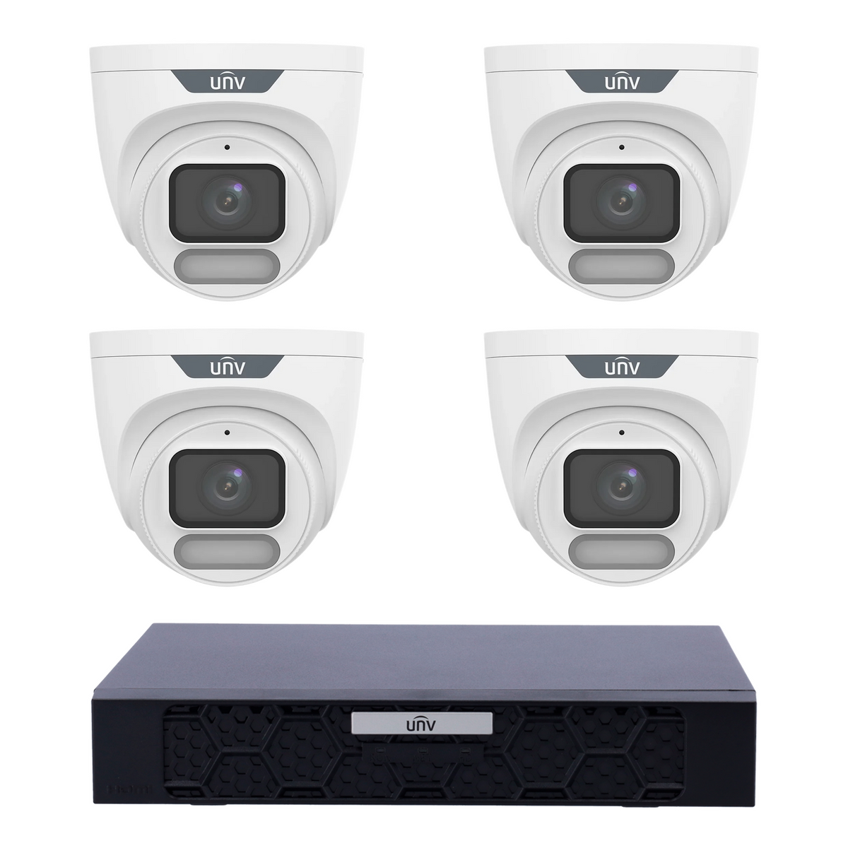 Uniview 4 x 6MP IPC3626LE-ADF28K-WP ColorHunter Turret CCTV Kit + NVR501-04B-P4-IQ 4CH PoE NVR, No HDD - SMarket