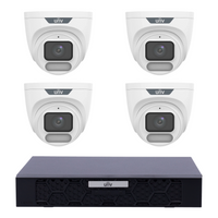 Uniview 4 x 6MP IPC3626LE-ADF28K-WP ColorHunter Turret CCTV Kit + NVR501-08B-P8-IQ 8CH PoE NVR, No HDD - SMarket