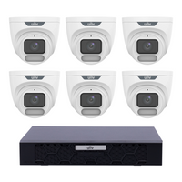 Uniview 6 x 6MP IPC3626LE-ADF28K-WP ColorHunter Turret CCTV Kit + NVR501-08B-P8-IQ 8CH PoE NVR, No HDD - SMarket