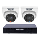 Uniview 2 x 6MP IPC3636SS-ADF28KMC-I1 Active Deterrence Turret CCTV Kit + NVR501-04B-P4-IQ 4CH PoE NVR, No HDD - SMarket