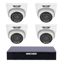Uniview 4 x 6MP IPC3636SS-ADF28KMC-I1 Active Deterrence Turret CCTV Kit + NVR501-08B-P8-IQ 8CH PoE NVR, No HDD - SMarket