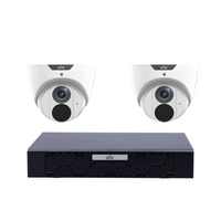 Uniview 2 x 6MP IPC3616LE-ADF28KM-G EasyStar IR Turret CCTV Kit + NVR501-04B-P4-IQ 4CH PoE NVR, No HDD - SMarket
