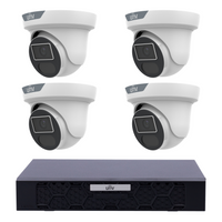 Uniview 4 x 6MP IPC3616SS-ADF28K-I1 LightHunter Turret CCTV Kit + NVR501-08B-P8-IQ 8CH PoE NVR, No HDD - SMarket