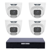 Uniview 4 x 8MP IPC3628LE-ADF28K-WP ColorHunter Turret CCTV Kit + NVR501-04B-P4-IQ 4CH PoE NVR, No HDD - SMarket