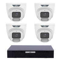 Uniview 4 x 8MP IPC3628LE-ADF28K-WP ColorHunter Turret CCTV Kit + NVR501-08B-P8-IQ 8CH PoE NVR, No HDD - SMarket