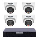 Uniview 4 x 8MP IPC3638SS-ADF28KMC-I1 Active Deterrence Turret CCTV Kit + NVR501-08B-P8-IQ 8CH PoE NVR, No HDD - SMarket