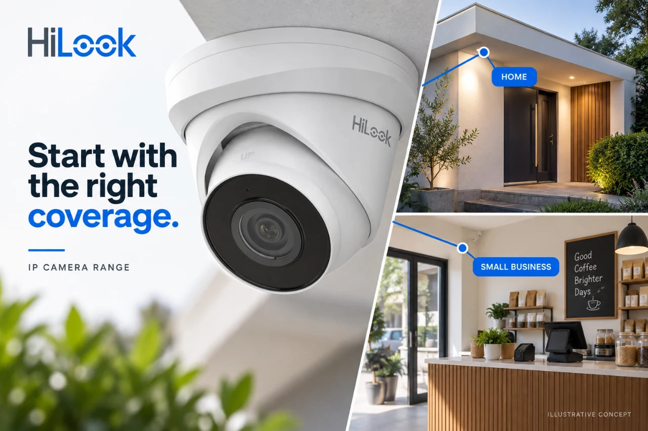 HiLook IP security camera advertising concept - affordable CCTV for homes and small businesses
