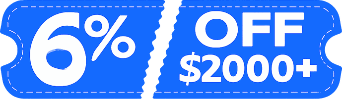 6% off orders over $2000